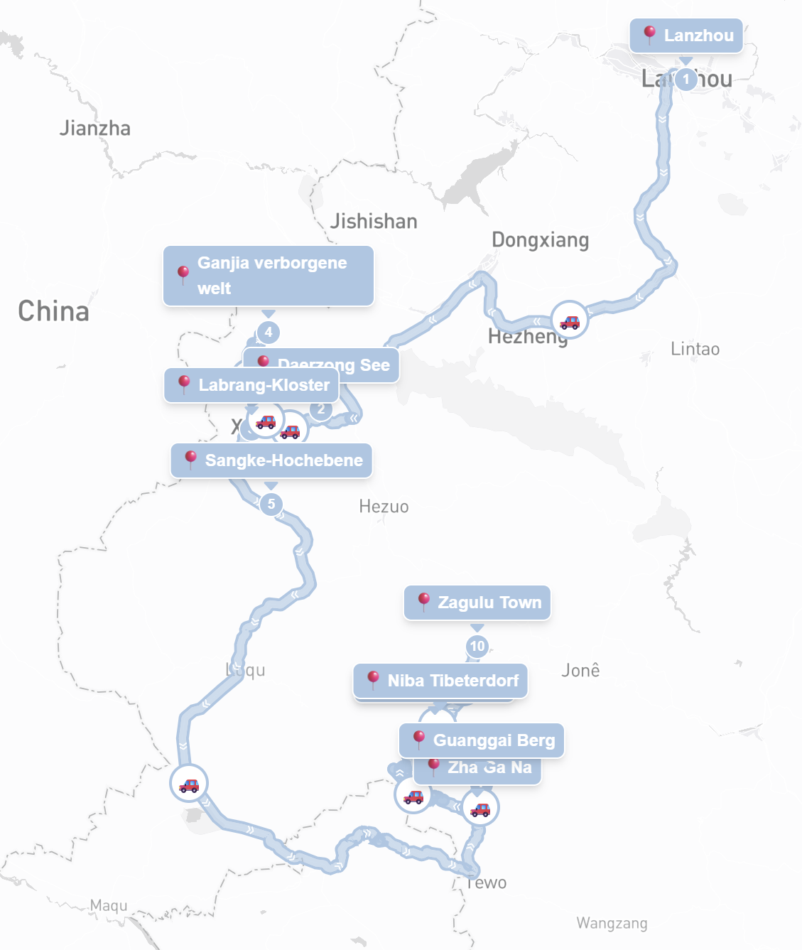 5-Tage-Reise durch die Gannan Luoke Mountains