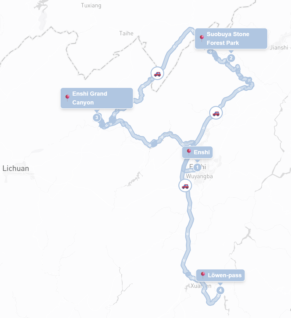 Die Landschaft der Enshi-Schlucht – 3 Tage Reise